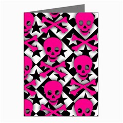 Pink Skulls & Stars Greeting Cards (Pkg of 8) from ArtsNow.com Left