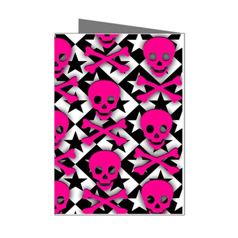 Pink Skulls & Stars Mini Greeting Cards (Pkg of 8) from ArtsNow.com Left