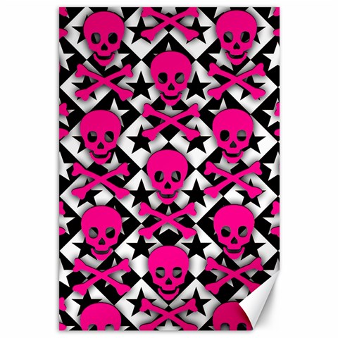 Pink Skulls & Stars Canvas 12  x 18  from ArtsNow.com 11.88 x17.36  Canvas - 1