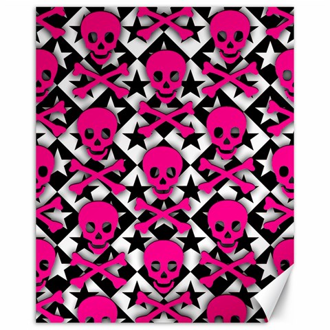 Pink Skulls & Stars Canvas 16  x 20  from ArtsNow.com 15.75 x19.29  Canvas - 1