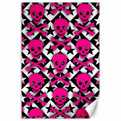 Pink Skulls & Stars Canvas 24  x 36  from ArtsNow.com 23.35 x34.74  Canvas - 1