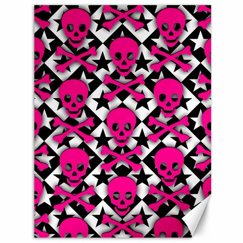 Pink Skulls & Stars Canvas 36  x 48  from ArtsNow.com 35.26 x46.15  Canvas - 1