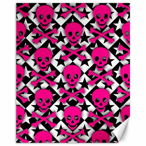 Pink Skulls & Stars Canvas 11  x 14  from ArtsNow.com 10.95 x13.48  Canvas - 1