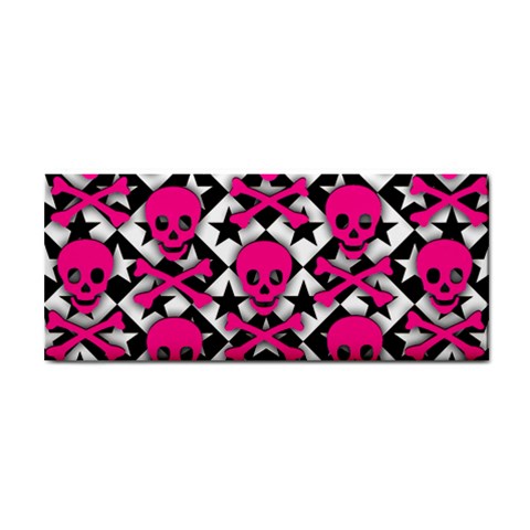 Pink Skulls & Stars Hand Towel from ArtsNow.com Front