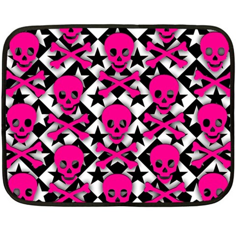 Pink Skulls & Stars Double Sided Fleece Blanket (Mini) from ArtsNow.com 35 x27  Blanket Back