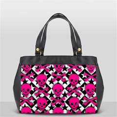 Pink Skulls & Stars Oversize Office Handbag (2 Sides) from ArtsNow.com Front