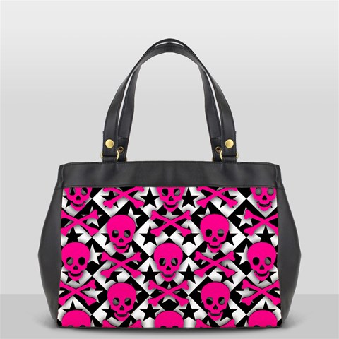 Pink Skulls & Stars Oversize Office Handbag (2 Sides) from ArtsNow.com Back