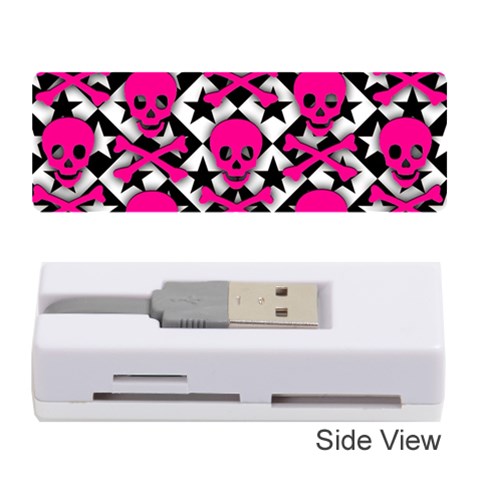 Pink Skulls & Stars Memory Card Reader (Stick) from ArtsNow.com Front