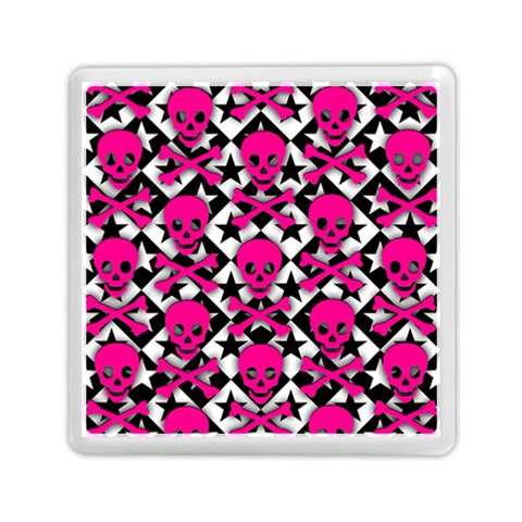 Pink Skulls & Stars Memory Card Reader (Square) from ArtsNow.com Front