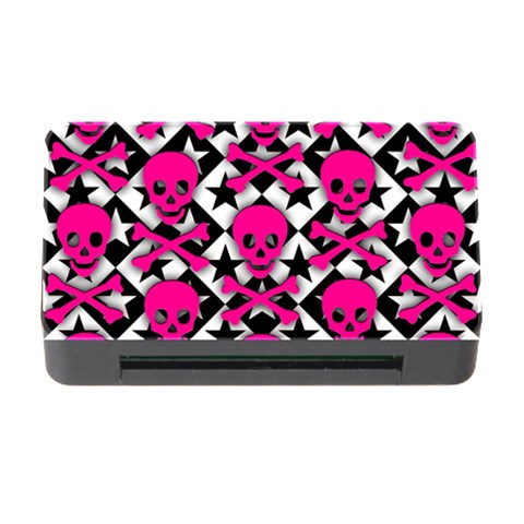 Pink Skulls & Stars Memory Card Reader with CF from ArtsNow.com Front