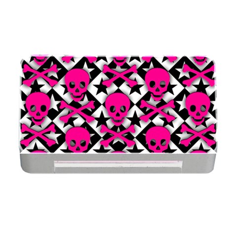 Pink Skulls & Stars Memory Card Reader with CF from ArtsNow.com Front