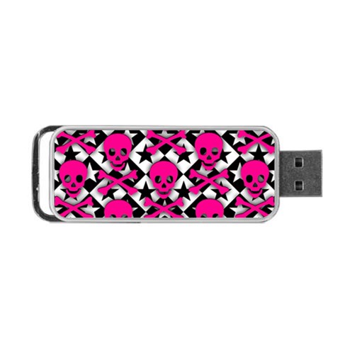 Pink Skulls & Stars Portable USB Flash (One Side) from ArtsNow.com Front