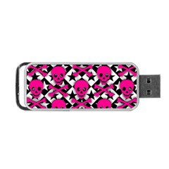 Pink Skulls & Stars Portable USB Flash (Two Sides) from ArtsNow.com Front