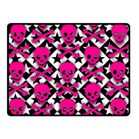 Pink Skulls & Stars Double Sided Fleece Blanket (Small) from ArtsNow.com 45 x34  Blanket Back