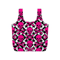 Pink Skulls & Stars Full Print Recycle Bag (S) from ArtsNow.com Front