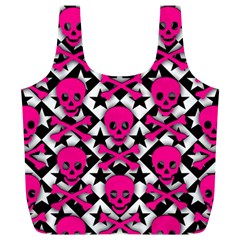 Pink Skulls & Stars Full Print Recycle Bag (XL) from ArtsNow.com Front