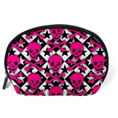 Pink Skulls & Stars Accessory Pouch (Large) from ArtsNow.com Back