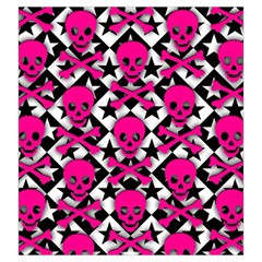 Pink Skulls & Stars Drawstring Pouch (Large) from ArtsNow.com Front