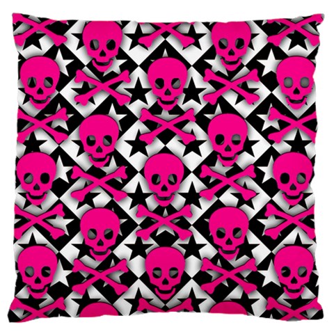 Pink Skulls & Stars Standard Flano Cushion Case (One Side) from ArtsNow.com Front