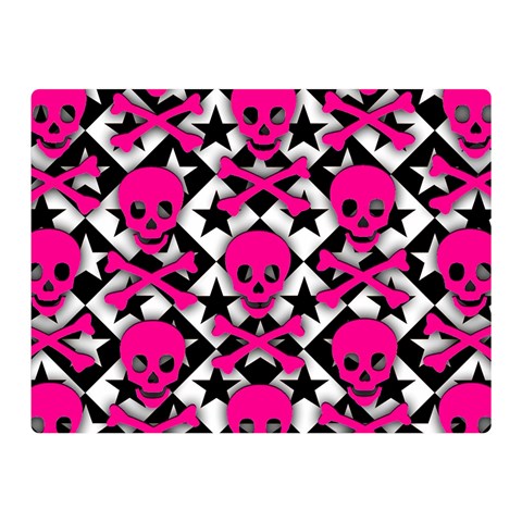 Pink Skulls & Stars Double Sided Flano Blanket (Mini) from ArtsNow.com 35 x27  Blanket Back