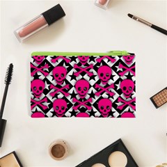 Pink Skulls & Stars Cosmetic Bag (XS) from ArtsNow.com Back