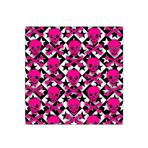 Pink Skulls & Stars Satin Bandana Scarf from ArtsNow.com Front