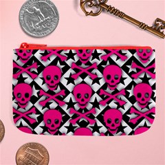 Pink Skulls & Stars Large Coin Purse from ArtsNow.com Front