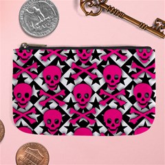 Pink Skulls & Stars Large Coin Purse from ArtsNow.com Front