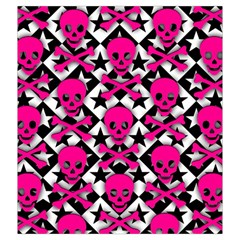 Pink Skulls & Stars Drawstring Pouch (XXL) from ArtsNow.com Front