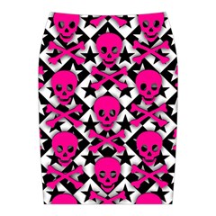 Pink Skulls & Stars Midi Wrap Pencil Skirt from ArtsNow.com Back