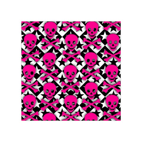 Pink Skulls & Stars Square Tapestry (Small) from ArtsNow.com Front