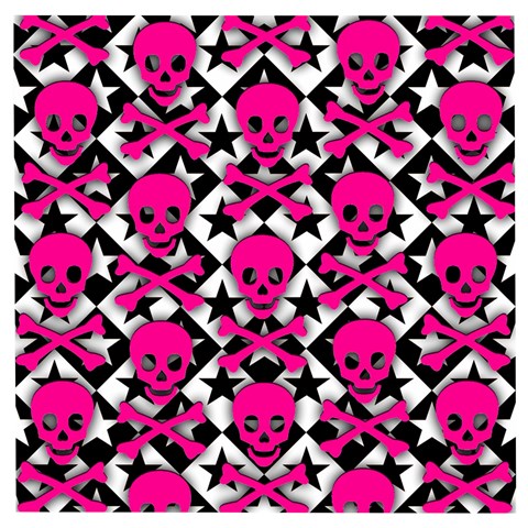 Pink Skulls & Stars Wooden Puzzle Square from ArtsNow.com Front