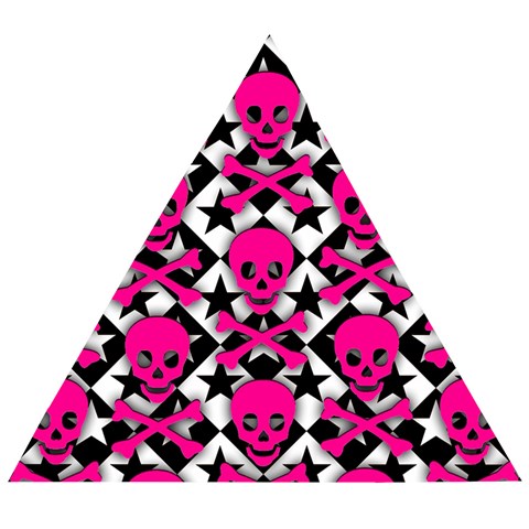 Pink Skulls & Stars Wooden Puzzle Triangle from ArtsNow.com Front