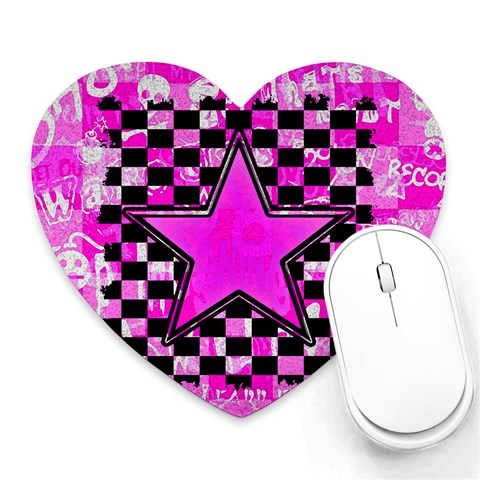 Pink Star Heart Mousepad from ArtsNow.com Front