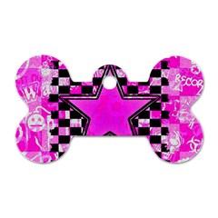 Pink Star Dog Tag Bone (Two Sides) from ArtsNow.com Front