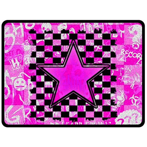 Pink Star Fleece Blanket (Large) from ArtsNow.com 80 x60  Blanket Front