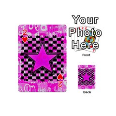 Pink Star Playing Cards 54 Designs (Mini) from ArtsNow.com Front - Heart2