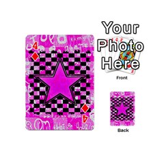 Pink Star Playing Cards 54 Designs (Mini) from ArtsNow.com Front - Diamond4