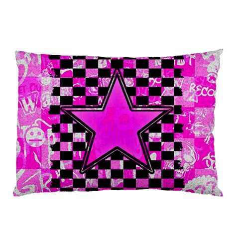 Pink Star Pillow Case (Two Sides) from ArtsNow.com Front