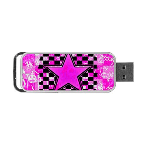 Pink Star Portable USB Flash (One Side) from ArtsNow.com Front