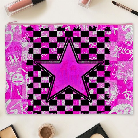 Pink Star Cosmetic Bag (XXXL) from ArtsNow.com Front