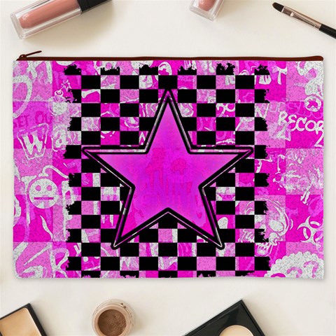 Pink Star Cosmetic Bag (XXXL) from ArtsNow.com Front