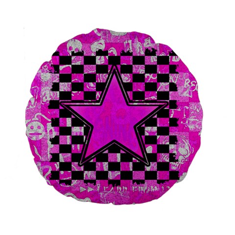 Pink Star Standard 15  Premium Round Cushion  from ArtsNow.com Front