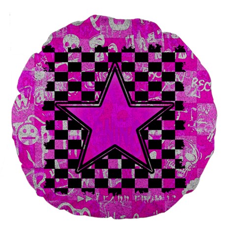 Pink Star Large 18  Premium Round Cushion  from ArtsNow.com Back