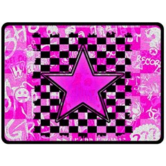 Pink Star Double Sided Fleece Blanket (Large) from ArtsNow.com 80 x60  Blanket Back