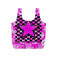 Pink Star Full Print Recycle Bag (S) from ArtsNow.com Front