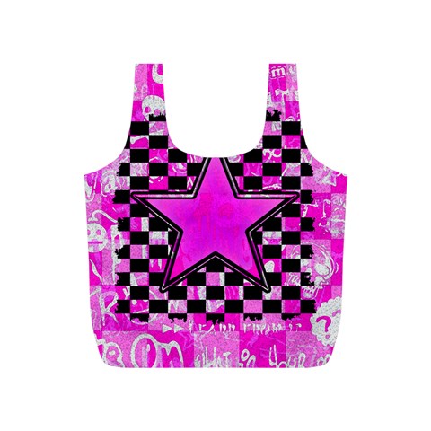 Pink Star Full Print Recycle Bag (S) from ArtsNow.com Back