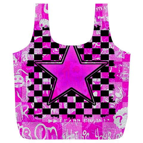 Pink Star Full Print Recycle Bag (XL) from ArtsNow.com Front