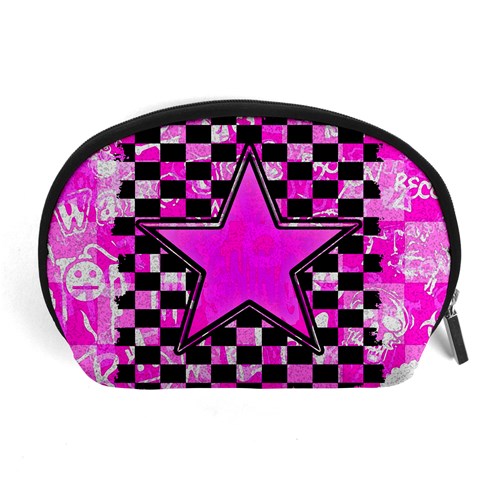 Pink Star Accessory Pouch (Large) from ArtsNow.com Front