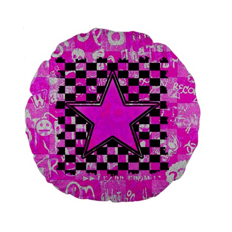 Pink Star Standard 15  Premium Flano Round Cushion  from ArtsNow.com Front